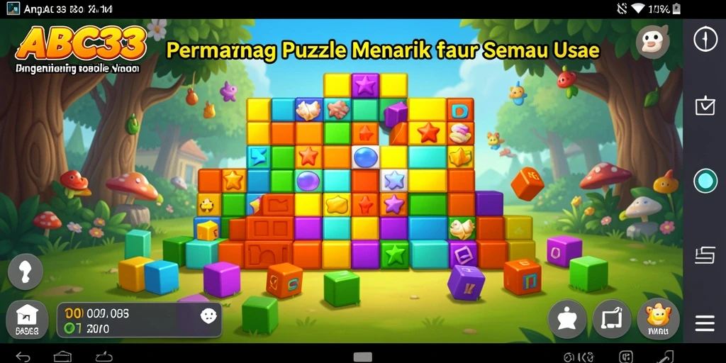 Tampilan gameplay menarik dari ABC33 yang menguji logika dan kreativitas.