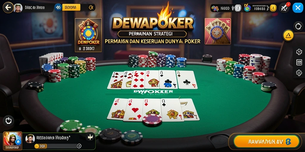 Tampilan gameplay menarik DEWAPOKER dengan elemen strategi poker.