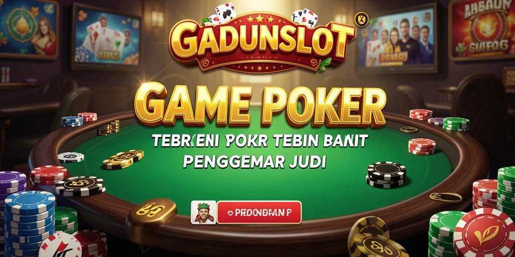 Tampilan gameplay mendebarkan dalam aplikasi GADUNSLOT Poker.