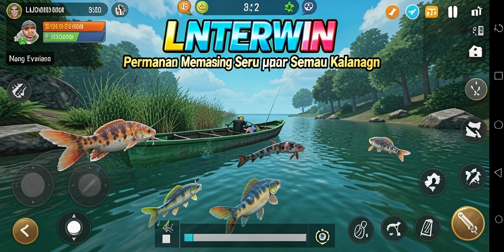 Tangkapan ikan yang realistis dalam gameplay LNTERWIN.