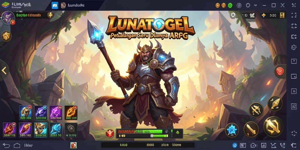 Tampilan gameplay LUNATOGEL yang memukau dan epik.