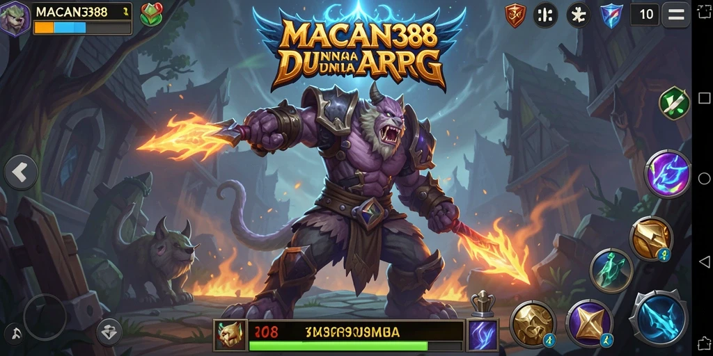 Tangkapan layar menunjukkan aksi seru dalam gameplay ARPG MACAN388.