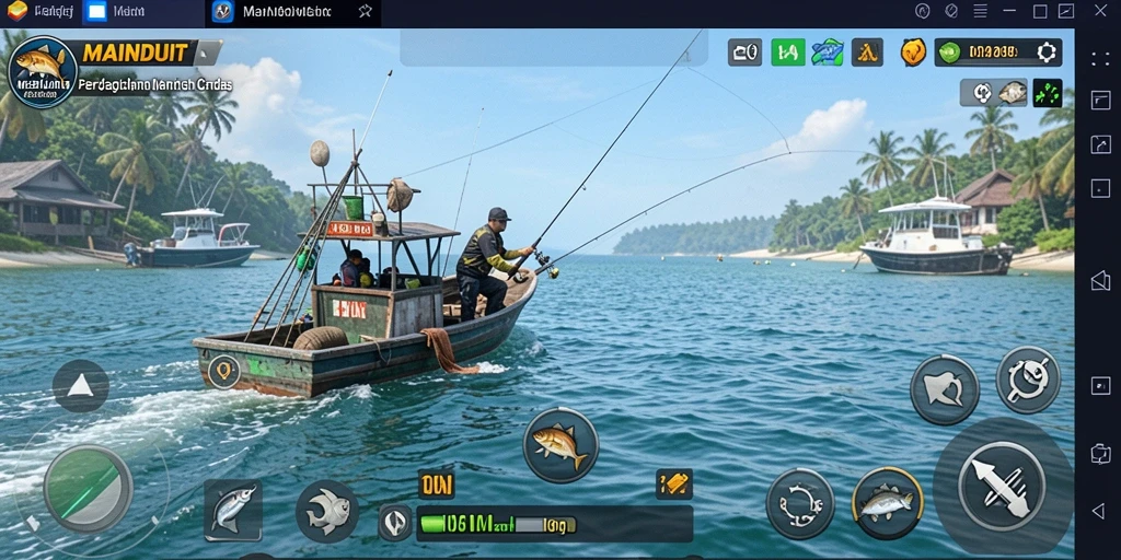 Tampilan gameplay seru dalam mengelola bisnis perikanan.