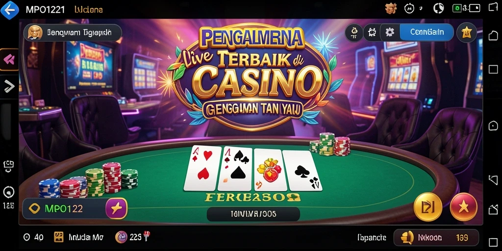 Screenshot MPO1221 yang menampilkan suasana Live Casino yang mendebarkan.