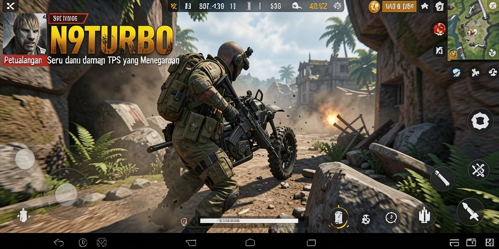Tampilan menarik dari gameplay seru N9TURBO di TPS.
