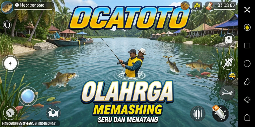 Screenshot OCATOTO menampilkan gameplay memancing yang dinamis dan seru.