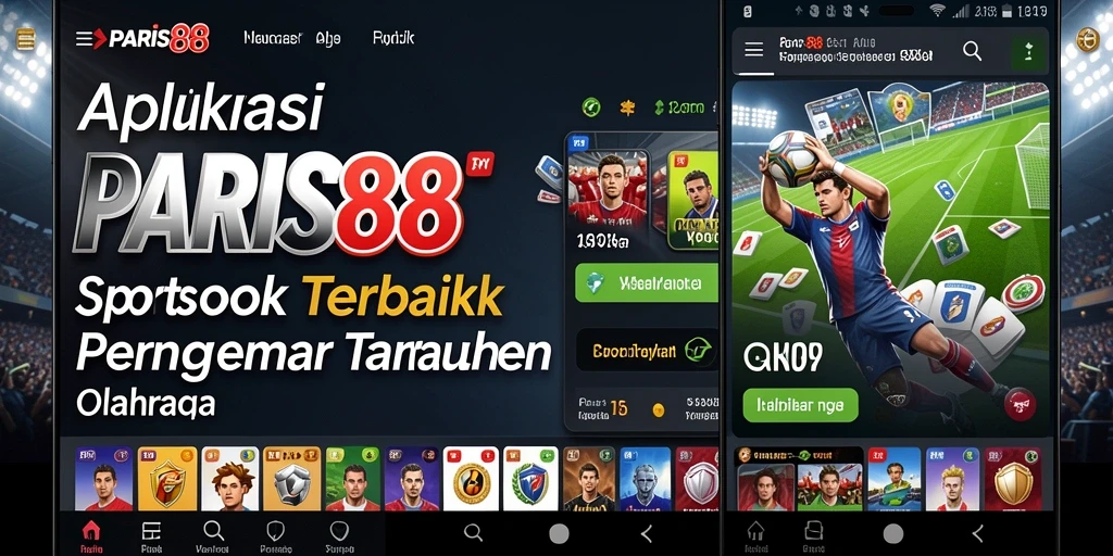 Tampilan utama aplikasi PARIS88 dengan fitur taruhan olahraga.