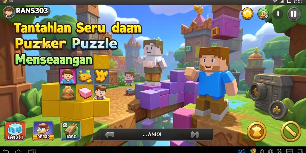 Tampilan gameplay dari RANS303 dengan berbagai teka-teki menarik.