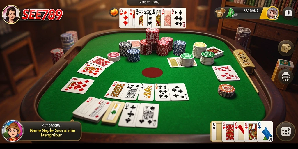 Screenshot gameplay Gaple dengan interaksi pemain yang seru.