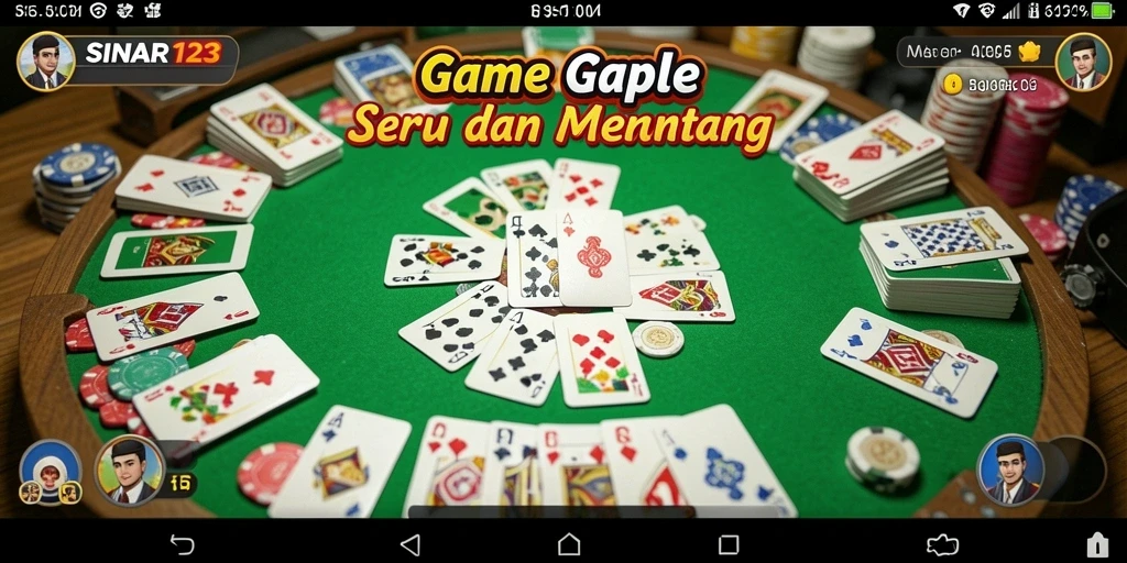 Tampilan gameplay SINAR123 yang penuh dengan aksi Gaple.