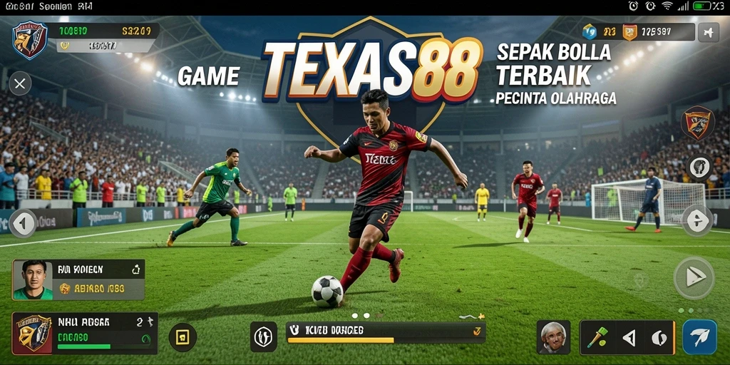 Tampilan gameplay mengesankan dari TEXAS88 yang menampilkan aksi sepak bola nyata.
